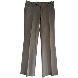 Eddie Bauer Womens Straight Leg Pleat Chino Pants Sz 4 Dark Beige Stretch